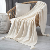 Knit & Tasseled Throw Blanket