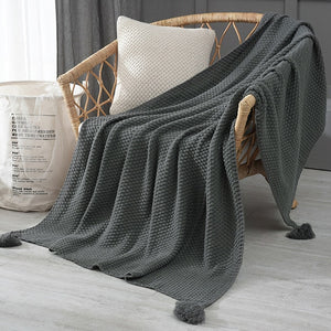 Knit & Tasseled Throw Blanket